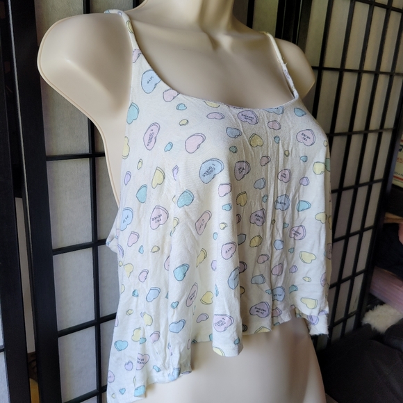 2/$8 • EUC Nollie Candy Hearts Crop Tank Top - Picture 3 of 8